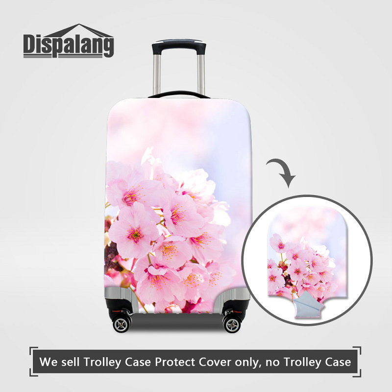 

Fashion Women Travel Accessories Flower Anti-fouling Elastic Stretch Luggage Protective Covers For 18 To 32 Suitcase Girl Dust Baggage Cover