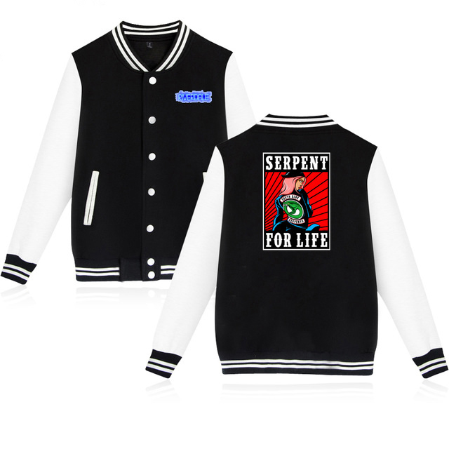 

Blackday Riverdale Print Jacket Men/Women Uniform Coat Cotton Baseball Jacket Long Sleeve Streetwear College Coat Plus Size, Navy blue