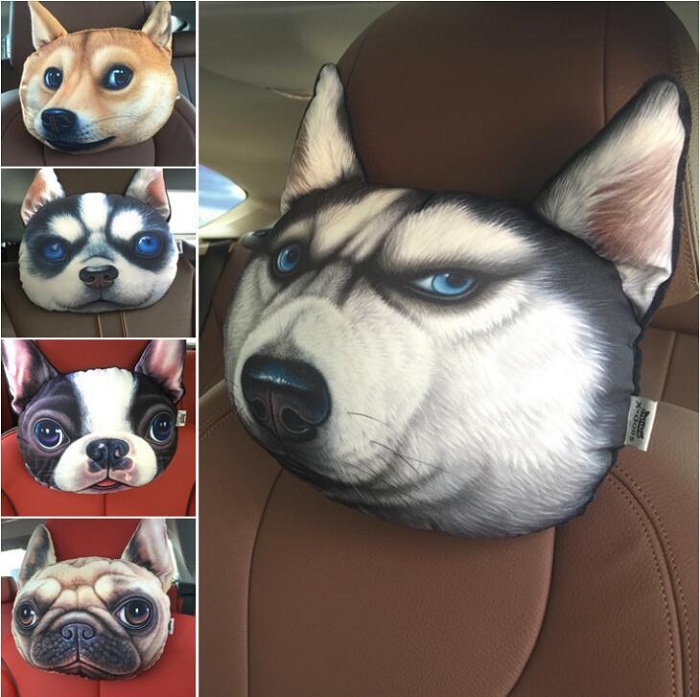 

Auto Car Seat pillow headrest Support cushion Universal Fit SUV sedans front/back seat automotive parts cartoon animal design carbon