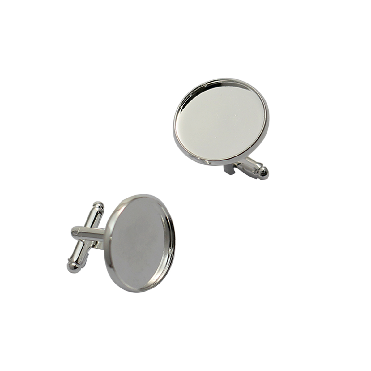 

Beadsnice Brass Cufflink Base fit 20mm Round Cabochons Silver Plated for 20pcs