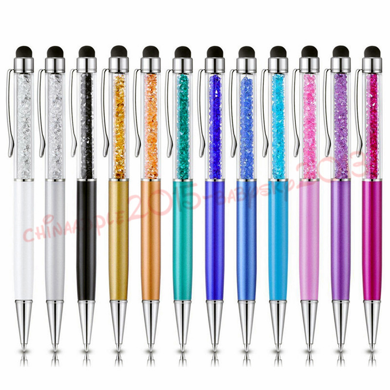 

2 in 1 Stylus Touch pen Luxury Diamond Capacitve screen touch pens ball point pen for iphone 6 7 8 x samsung tablet pc