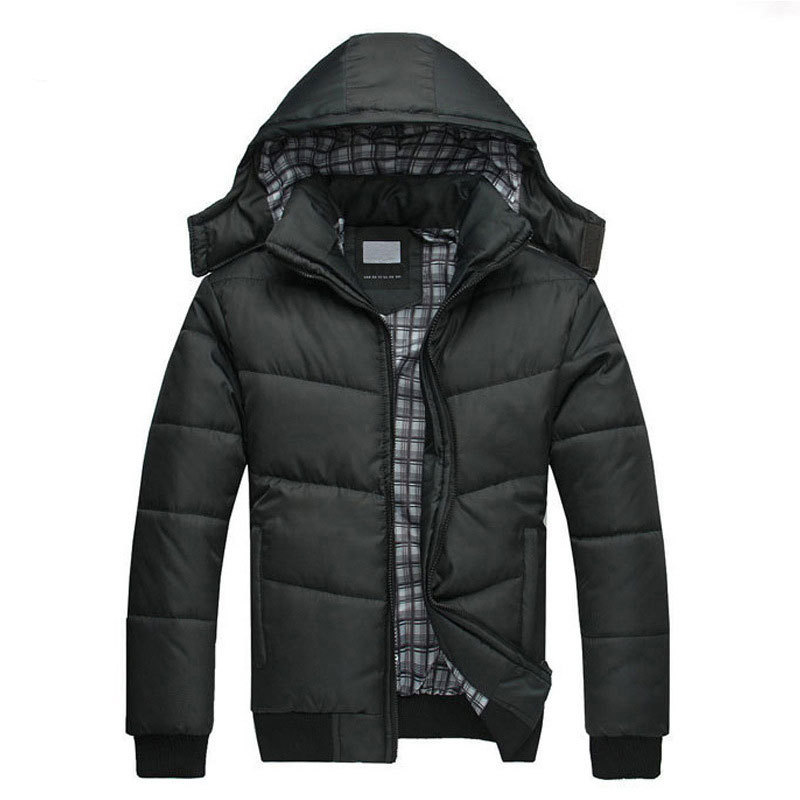2018New Solid Hooded Men's Winter Jackets Casual Parkas Men Coats Thick Thermal Shiny Coats Slim Fit Brand Clothing Big Size 4XL C18111201