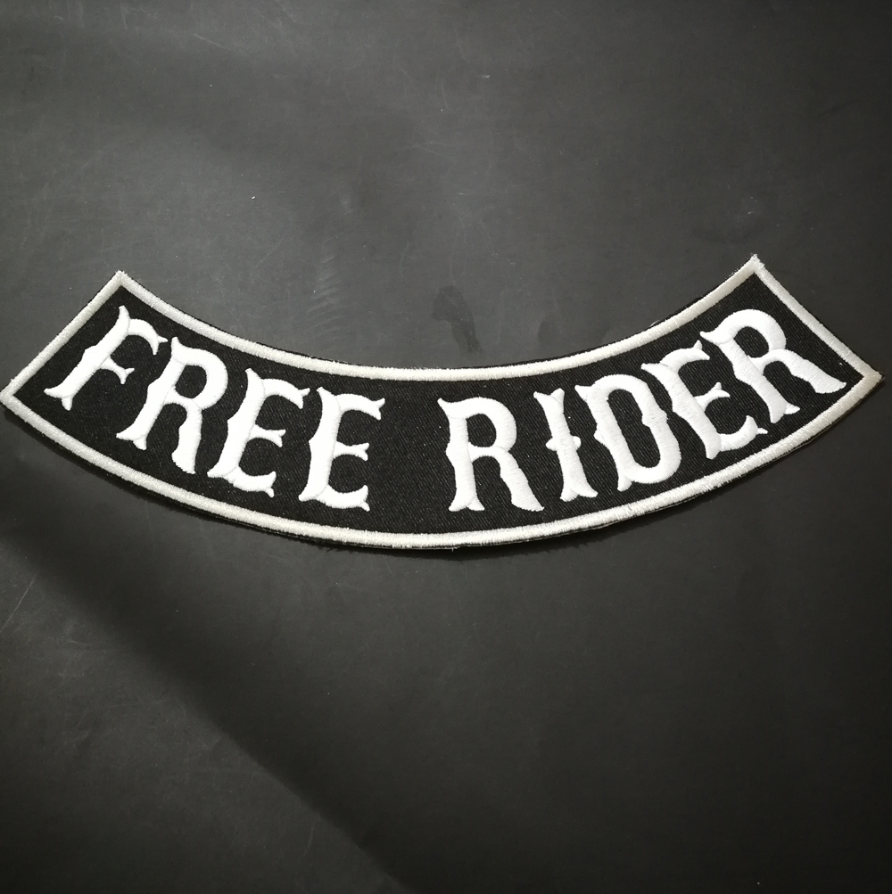 

FREE RIDER Patch badges embroidered Iron On Biker Motorcycle Jacket Military PATCHES,VEST CLOTHING HOSES BAG JEANS PATCHES stickers, Black