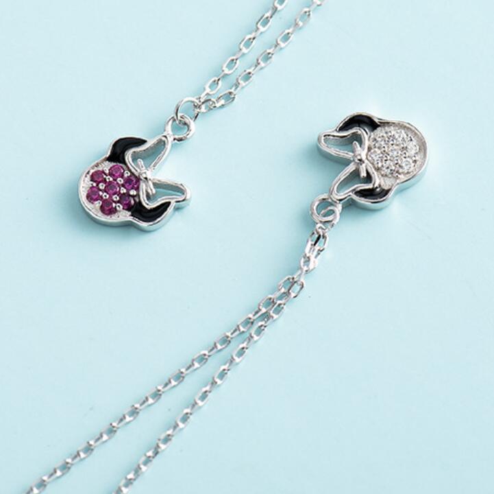 jewelry S925 sterling silver necklace for women mouse pendant lovely hot fashion free of shipping
