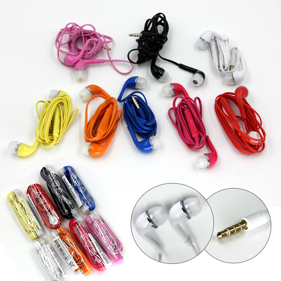

Colorful J5 Earphones 3.5mm With Mic Volume Control Headset Headphone S6 S7 Earphone Earphones Universal Earbuds For Samsung