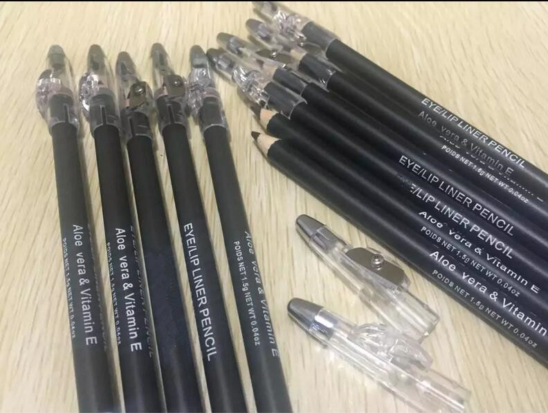 

Free shipping NEW makeup eyebrow pencil with sharpener eye/lip liner pencil black and brown 12PCS