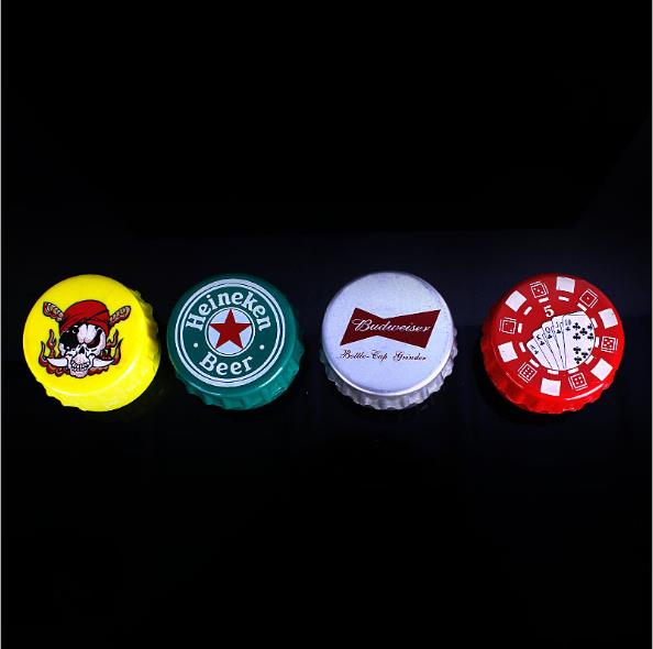 

2017 New Two-layer Metal Plastic Cigarette Grinder Bottle Cap Hand Grinder