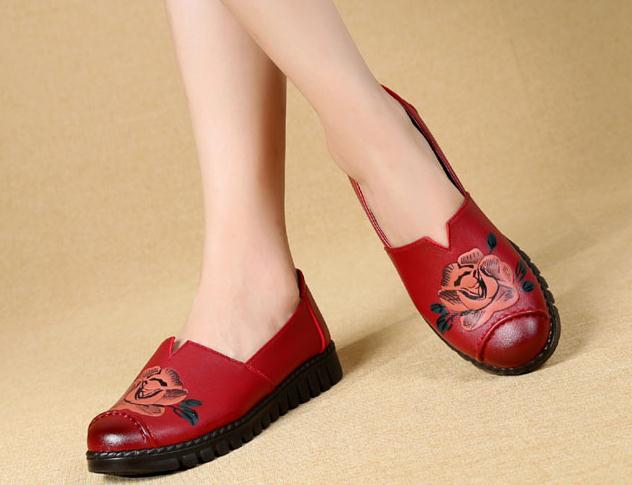

Free send 2018 autumn mother grandma's shoes Middle age and old age flat bottom Non-slip shoes, Black