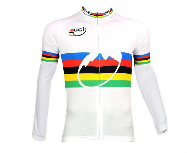 

SPRING SUMMER ONLY CYCLING JACKETS CLOTHING LONG JERSEY ROPA CICLISMO 2013 UCI CLASSIC WHITE SIZE:XS-4XL, Black;red