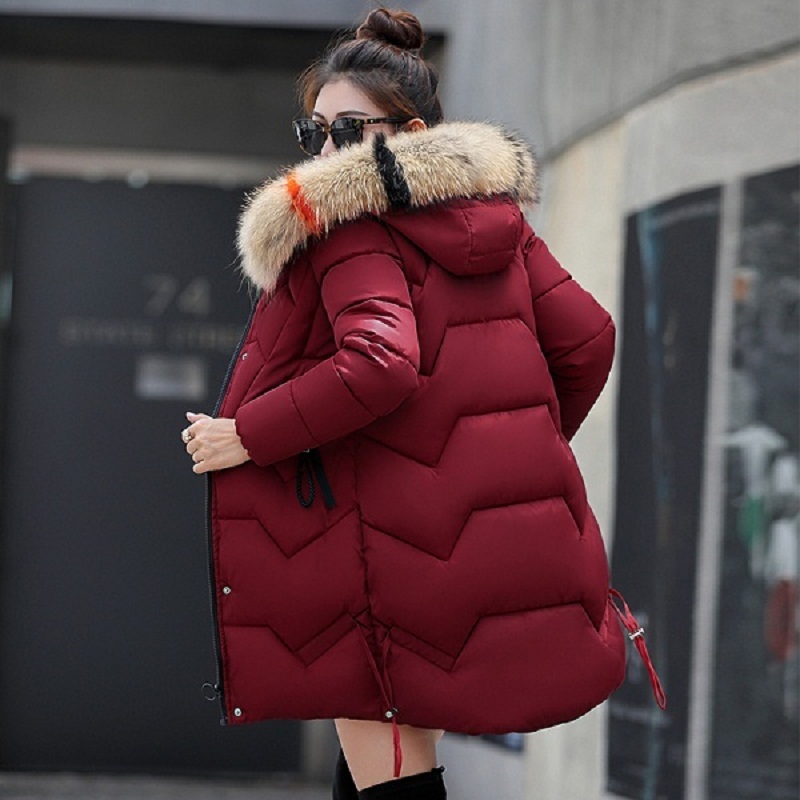 New 2018 Top Quality Women Parkas Very Warm Wool Hats Women Winter Coat Fake Fur Hooded Winter Jacket Women Thicken Down Jacket S18101501