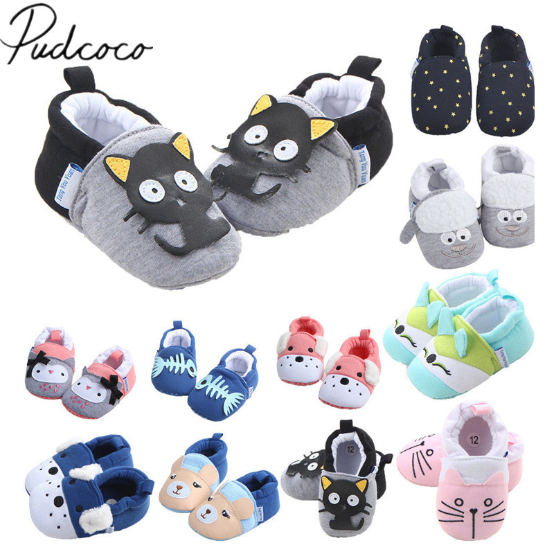 Mélange de style en gros 30 paires nouveau-nés garçons garçons filles animaux caricatures souples semelles sans glissement