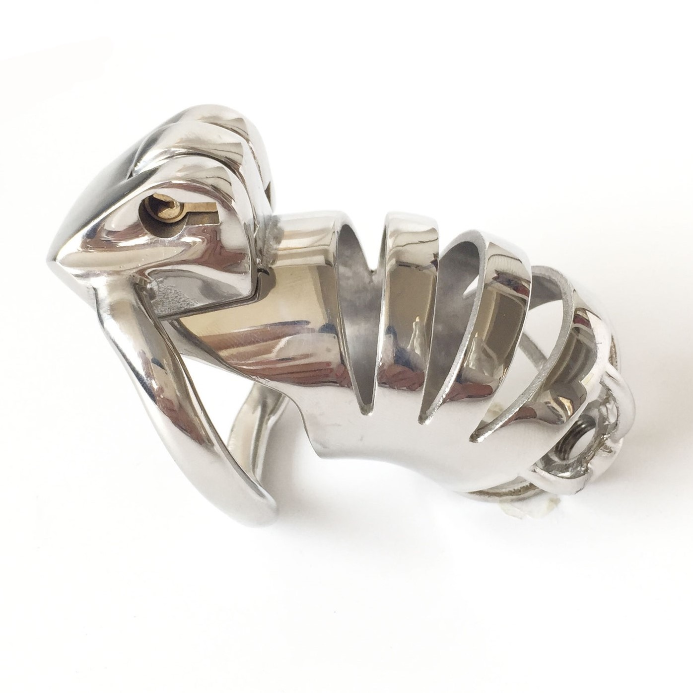 

Male Luxury Stainless Steel Chastity Cage Locking Device Newest Metal Magic Locker Belt Hollowed-Out Version Sexy Toys DoctorMonalisa CC139
