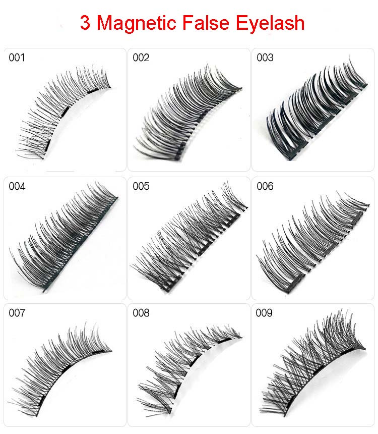 

3D Magnetic False Eyelashes Handmade High-grade Fiber Fake Lashes 3 Magnet DHL Free