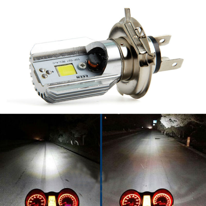 

1PCS Motorcycle LED Headlight H4 Hi Lo 8W 1000LM COB Moped Scooter Motorbike led light Headlamp 6500K White DC 12V