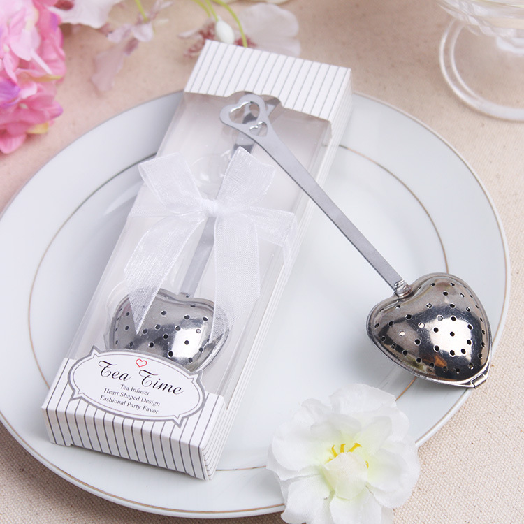 

Heart-shaped tea leak Wedding gifts for guests Favors Souvenirs Boda strainers filter bags Infuser Kitchen accessories office