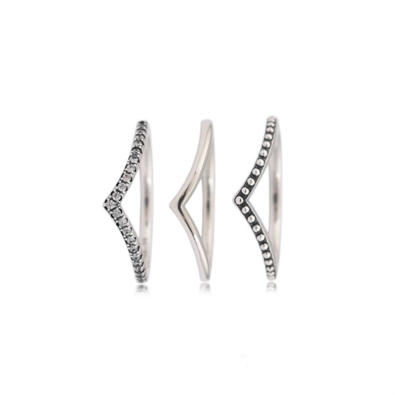 

3 Ring A Set 100% 925 Sterling Silver Clear CZ Infinite Charm Ring For Pandora Fashion Women Jewelry New Arrival, Slivery;golden