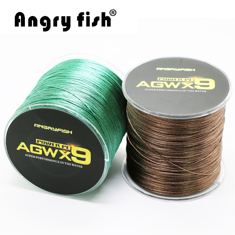 

Angryfish 9 Strands Weaves Braided 500M Fishing Line Super Strong PE Line 15LB-100LB