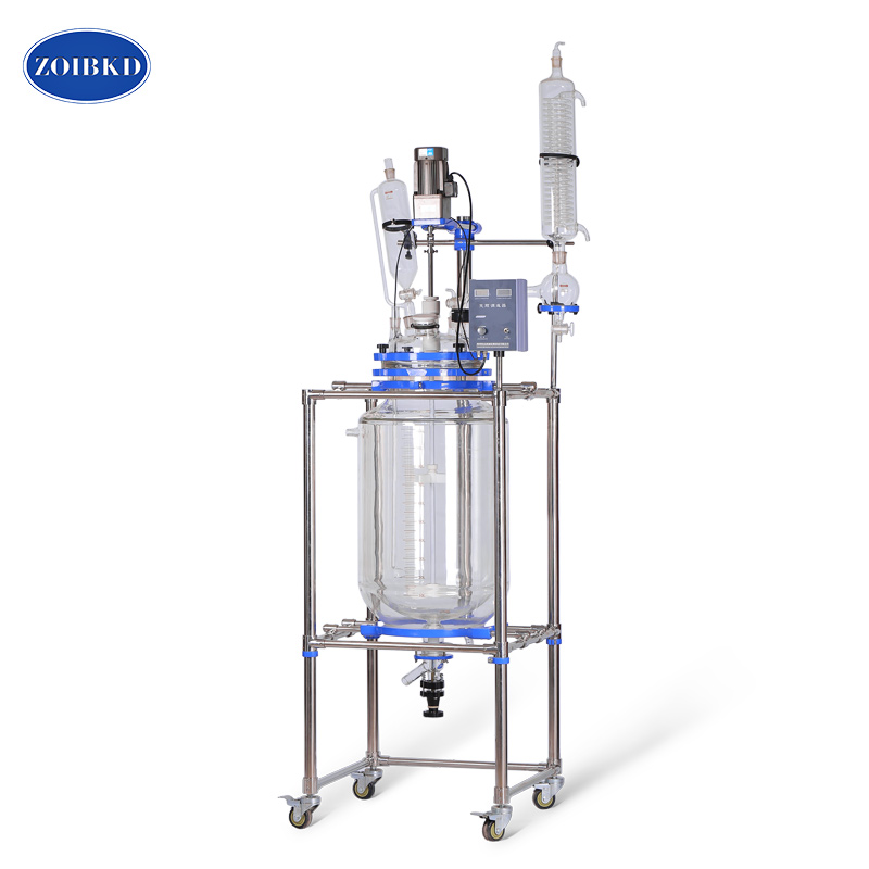 ZOIBKD Factory Direct Supply Goldleaf Scientific 220V S-100L Jacketed Glass Reactor for Extraction, Distillation Reaction and More-image-411238434