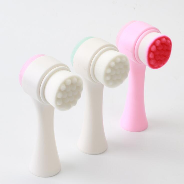 Manual Facial Cleansing Brush Double Sided Face Pore Cleaning Brushes Silicone Facial Cleansing Brushes Blackhead Remover DHL free Shipping-image-427781505