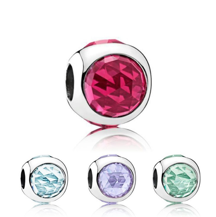 Round Shape With Crystal Rhinestone Charm Bead Big Hole Fashion Women Jewelry European Style For Pandox DIY Bracelet Necklace PANZA005-69-image-423599332