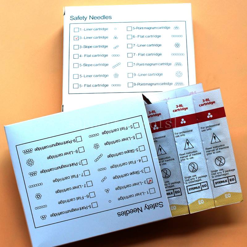 

Disposable Tattoo Needles 50 Pcs 3RL 0.25mm Sterilized Cartridge Needles Eyebrow lip Permanent Makeup Tattoo Machine Power Supply