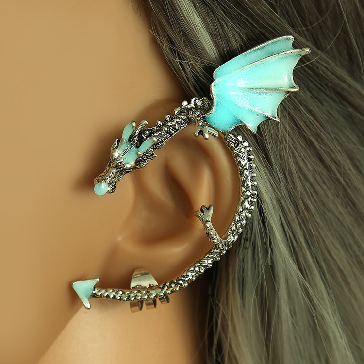 

Fluorescence Luminous Clip Earrings Clip-on fashion punk dragon clip earrings ear cuff Earrings Eardrops Ear Ring Earing