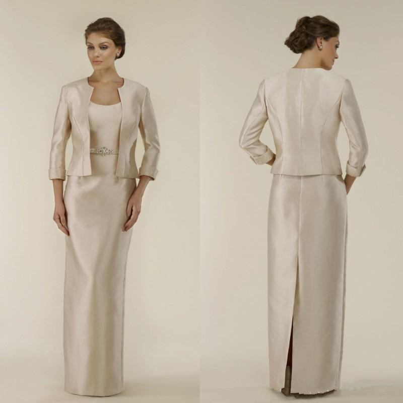 

Mermaid Bridal Wedding Dress and Jacket Long Sleeve Back Slit Prom Evening Gown