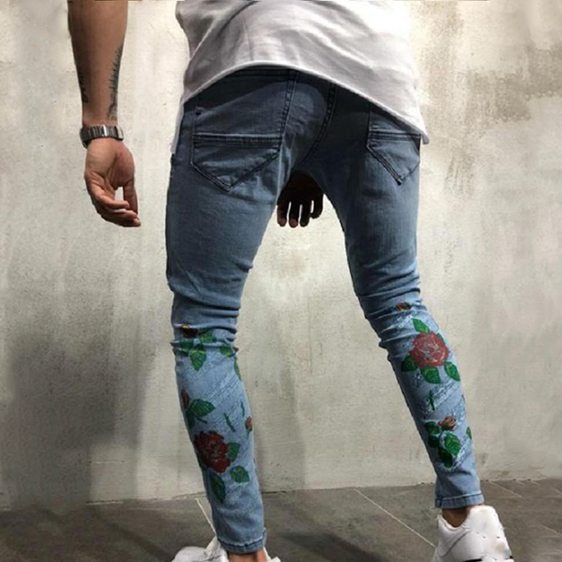 skinny jeans with roses