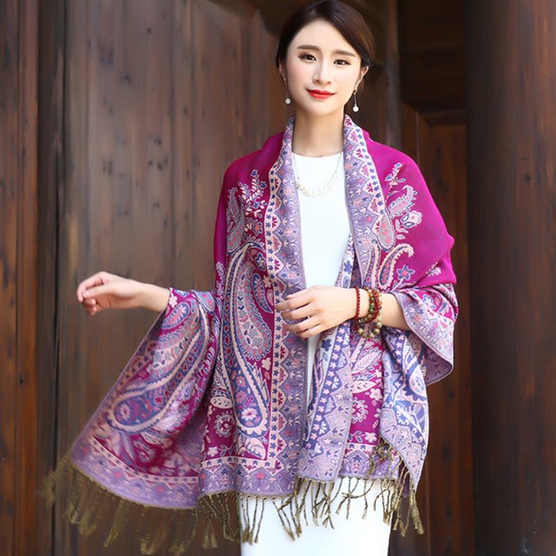 

Jacquard Weave Vintage Long Scarves Women Fashion Pashmina Thicker Shawl For Girls Colors 180 x 70cm Wholesale7