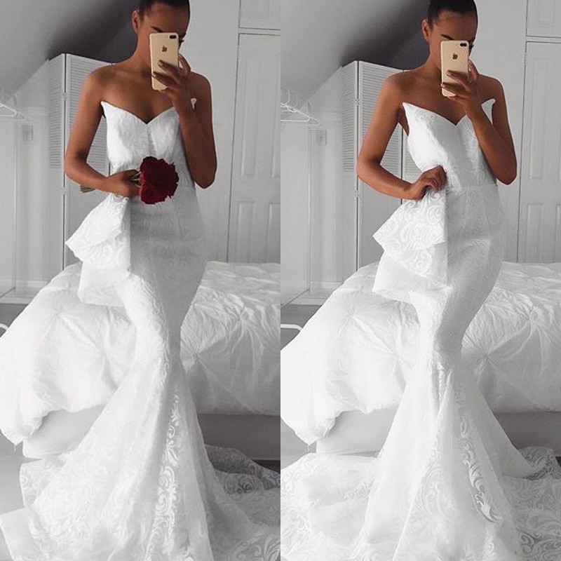 

Stylish V-Neck Mermaid Prom Dresses 2018 New Arrival Sleeveless Peplum Sweep Train 2018 Prom Dress Charming Formal Dresses Evening Gown, Black