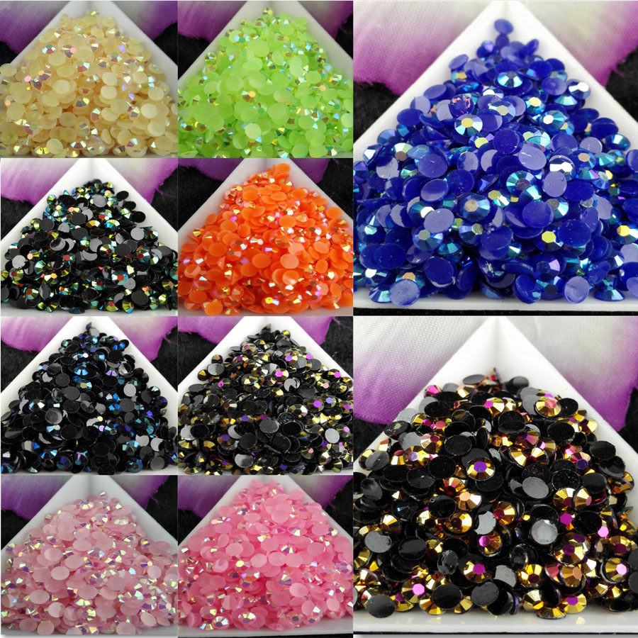 

5000pcs/bag SS16 4mm Color Jelly AB Resin Crystal Rhinestones FlatBack Super Glitter Nail Art Strass Wedding Decoration Beads Non HotFix #2