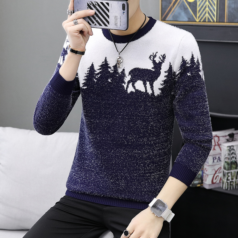 LENSTID 9 Styles 2018 Autumn Winter New Casual Sweater Men Pattern Knitted Pullovers Fashion Slim Fit Christmas Gift Male 6616# L18100803