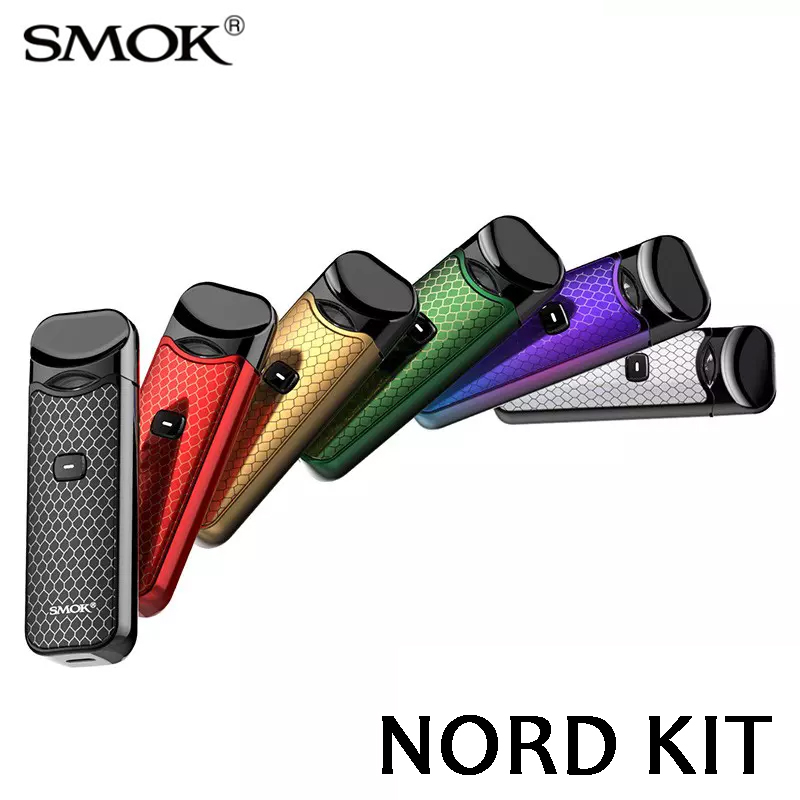 

SMOK Nord Kit Pod System Kit 1100mah with Nord Cartridge 3ml Mesh & Regular Coils for Both Sub-ohm & MTL Vaping 100% Authentic SmokTech