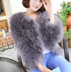 

LET-SETTING 2017 hot sale Ostrich wool fur plus size women coat feather fur women winter jackets and coats, White