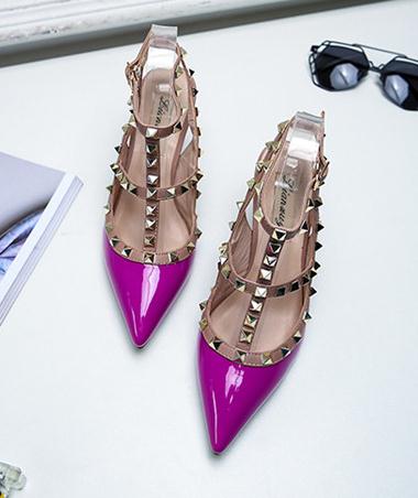 

new rivet highheeled shoes and highheeled shoes with womens shoes and pointed sandals are 6 5 cm 8 5cm 9 5cm, Black