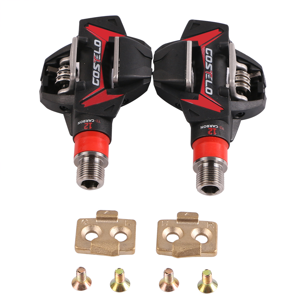 

Costelo XC 12 MTB Mountain bike Pedals Carbon Ti Tianium bicycle bike pedals with cleats only 264g, Costelo model