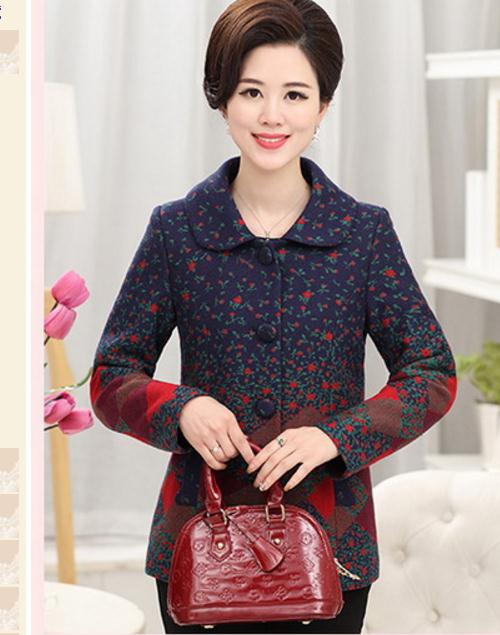 

Middle age and old age New style Women's autumn coat, Red