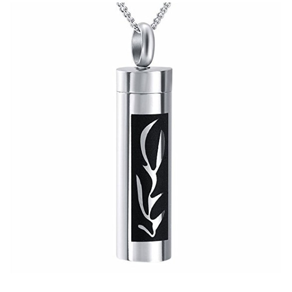 

Fashion jewelry Urn Cremation Cylinder Pendant Necklace Memorial keepsake Ashes Holder Stainless Steel Urn Pendant Necklace