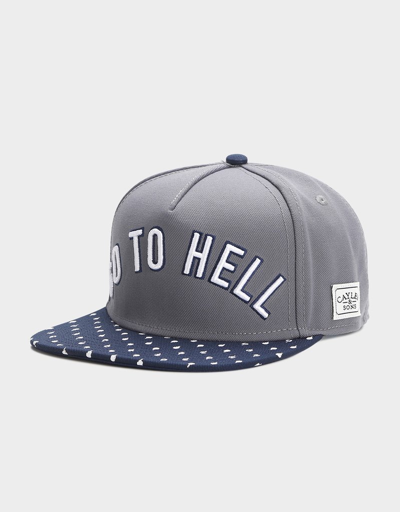 

free shipping adjustable bboy gorras grey navy white C&S WL GO TO HELL CAP 100% polyester hip hop summen man woman snapbacks, Blue;gray