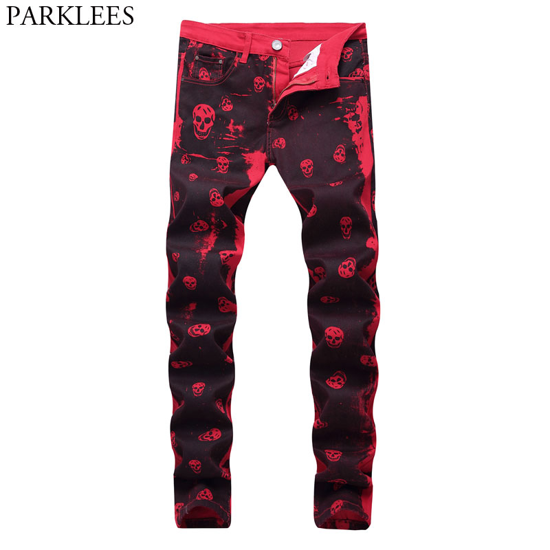 jeans vans hombre rojas