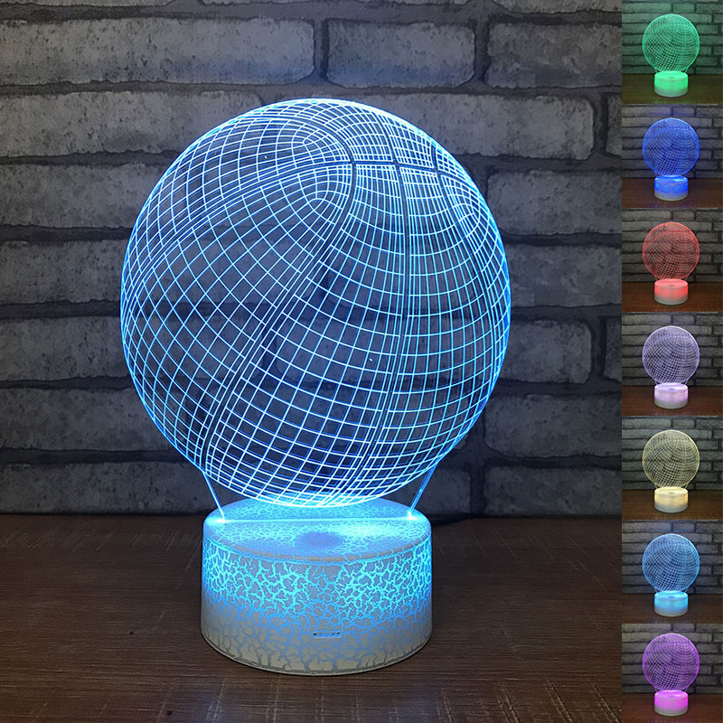 

Creative Basketball 3D Acrylic LED Night Light Touch 7 Color Change Desk Table Lamp Party Decorative Light