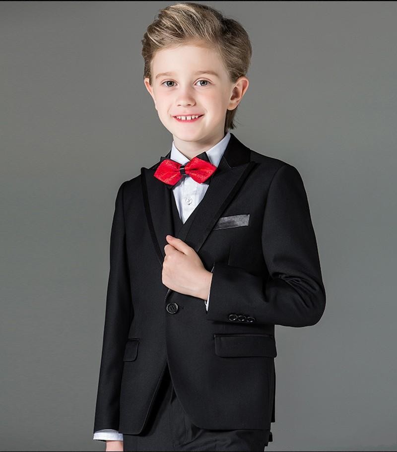 

New Fashion Black Boy Formal Wear Handsome Boy Kid Attire Wedding Apparel Blazer Birthday Party Prom Suit(jacket+pants+tie+vest ) 14, Same as image