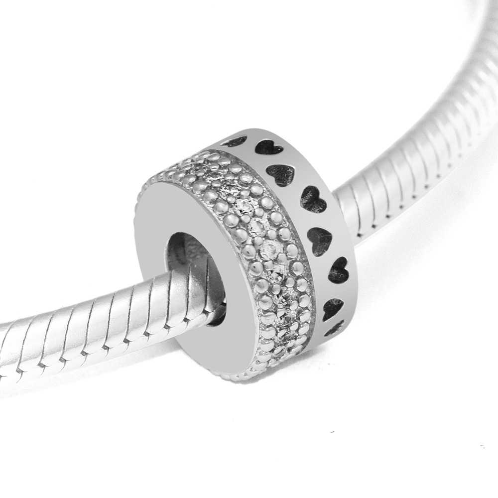 2018 Summer 925 Sterling Silver Jewelry Charming Hearts Charm Beads Fits Bracelets Necklace For Women Jewelry Making-image-420377966