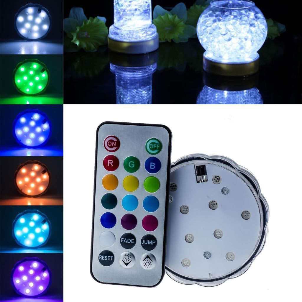 Dekoration unterwasserlicht mit fernbedienung Weihnachten 2 St/ück Hochzeit Halloween Schwimmbad RGB Multi Farbwechsel wasserdichte LED Leuchten f/ür Vase Base Party AODOOR Unterwasser Licht