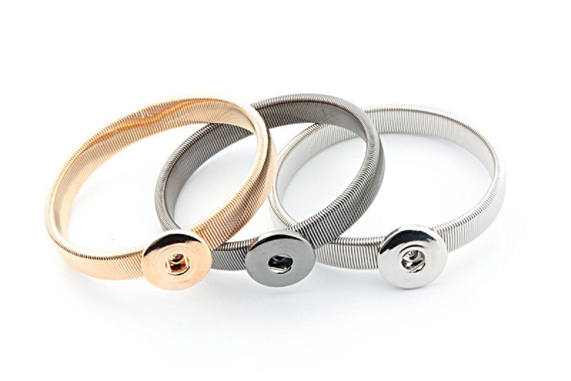 

Noosa Gold Silver Plated Snap Bracelet for women Fit DIY 18mm Ginger snap Jewelry Elastic snap buttons Bracelet Jewelry
