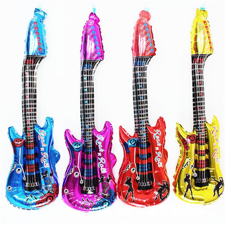 

Classic Music Cartoon Guitar Balloon Inflatable Air Instrument Ballon Birthday Music Concert Party Decoration Musical Instruments Balloon, Mixed color