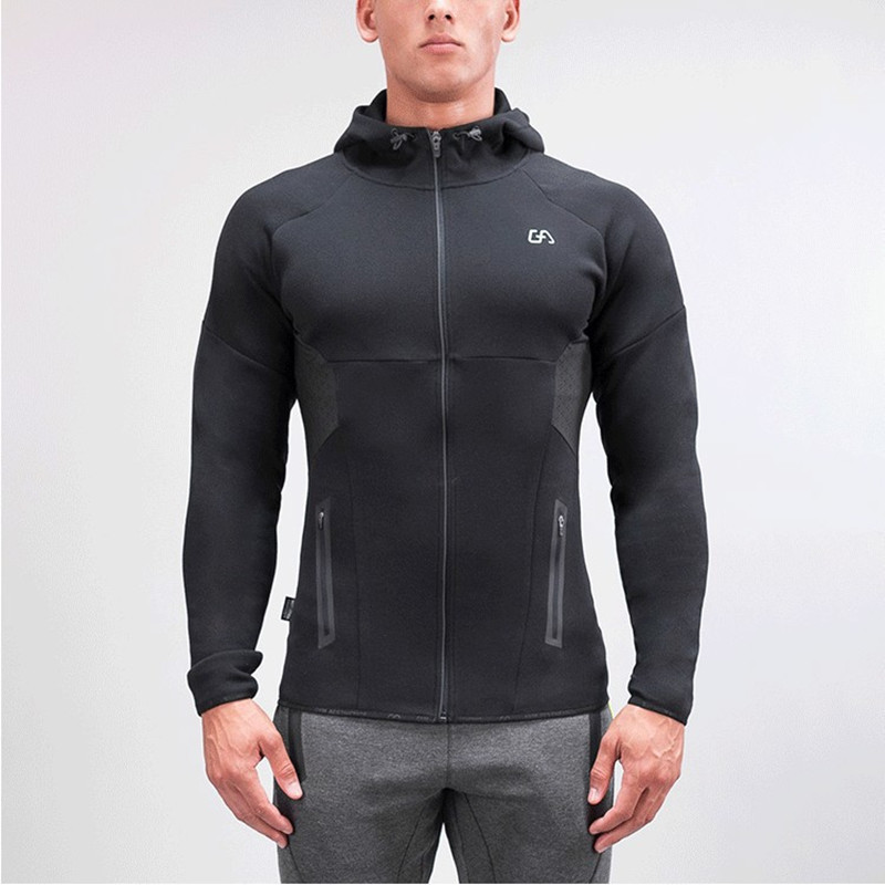 Haute qualité 2017 nouveaux hommes de remise en forme à capuche Crossfit veste Zipper hommes sport Sweatshirts culturisme top coat vêtements de h