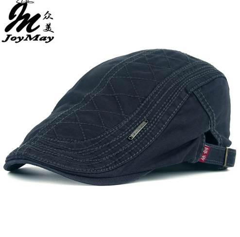 

JOYMAY New Autumn Cotton Berets Caps For Men Casual Peaked Caps grid embroidery Berets Hats Casquette Cap Y006, Other
