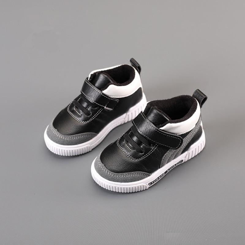 

chaussures pour enfants boys shoes sneakers 2018 winter casual sports shoes plus velvet kids cotton quality comfortable chinese shoes tide, Black;red