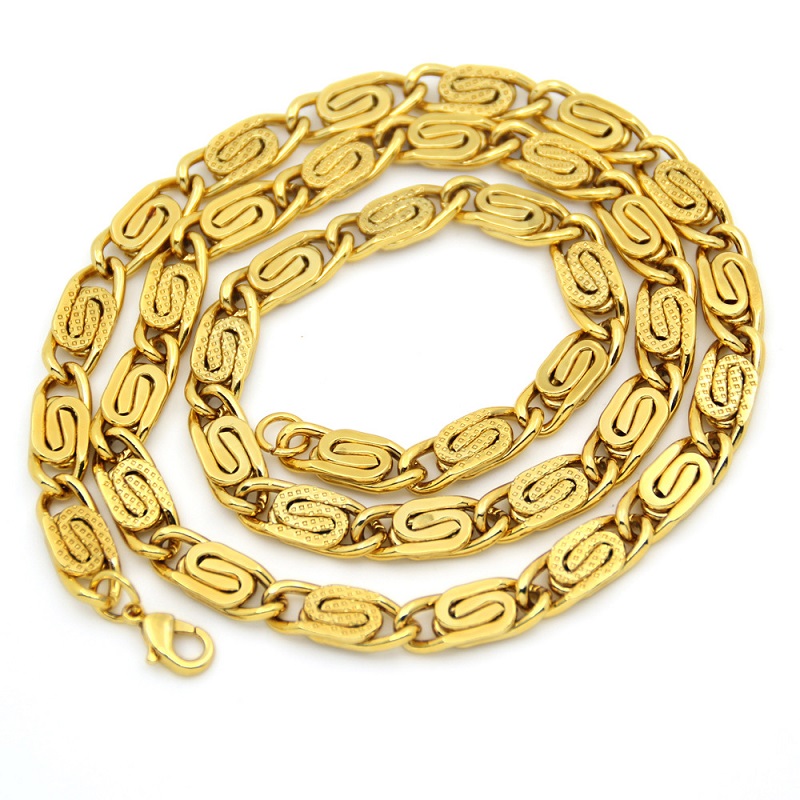 

Fashion Mens Hip Hop Jewelry 18k Gold Cuban Link Chains Iced Out Necklace Crude Chain Stainless Steel Design Gift for Men